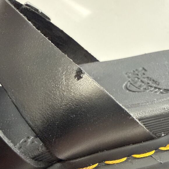 New DR. MARTENS "Tate" Black Leather 4-Strap Sandals Mens 10 Womens 11.5 w/o Box - Picture 2 of 12